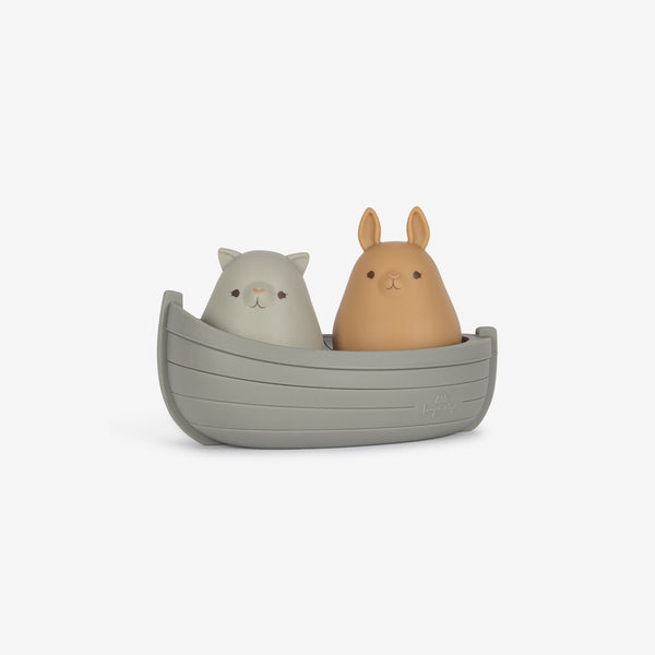 Silicone Bath Toys Boat Set - Quarry/Almond
