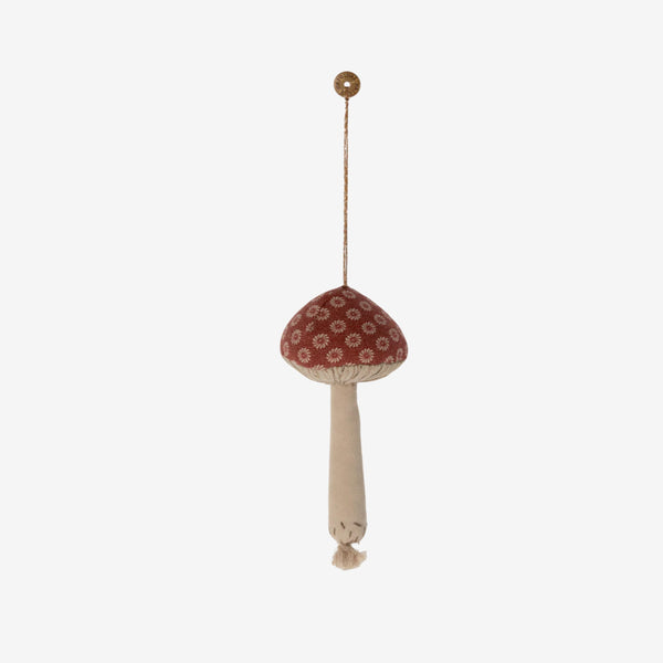 Rustic Mushroom Ornament - Cranberry