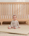 Organic Cotton Ribbed Baby Jumpsuit - Plum Stripe