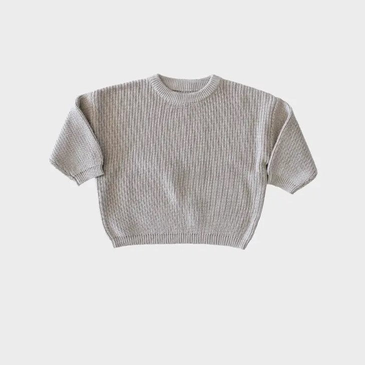 Kids Chunky Knit Organic Cotton Sweater - Beige