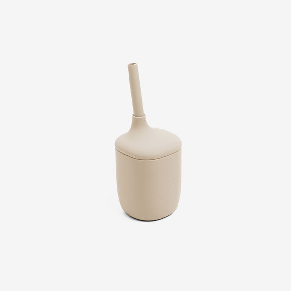 Robbie Silicone Sippy Straw Cup - Oat