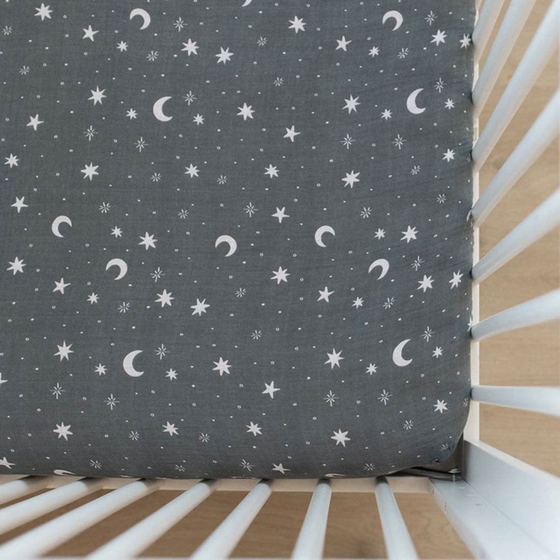 Cotton Muslin Crib Sheet - Night Sky