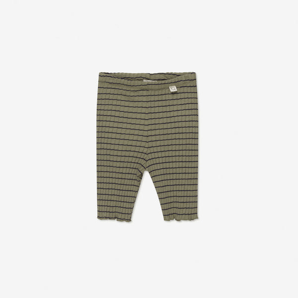 Vic Organic Rib Lettuce-Edge Bike Shorts - Khaki Stripe
