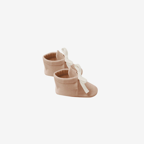 Organic Brushed Jersey Baby Boots - Petal